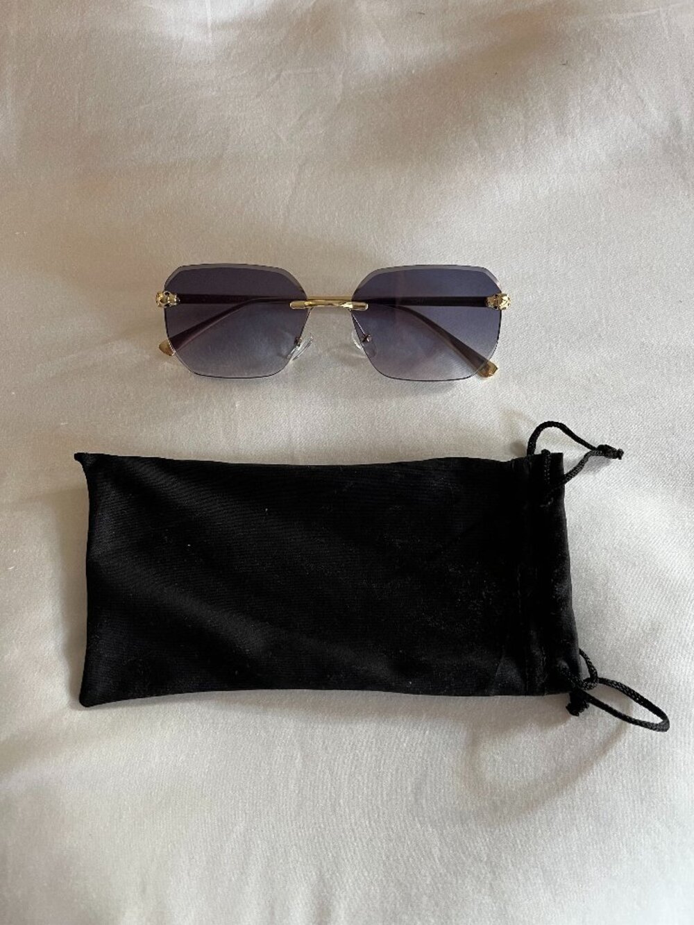 Unique, translucent blue sunglasses